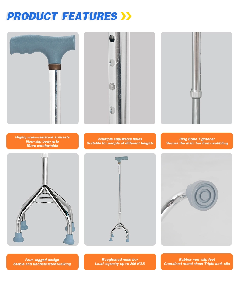 Aluminum Alloy Four Legged Crutch